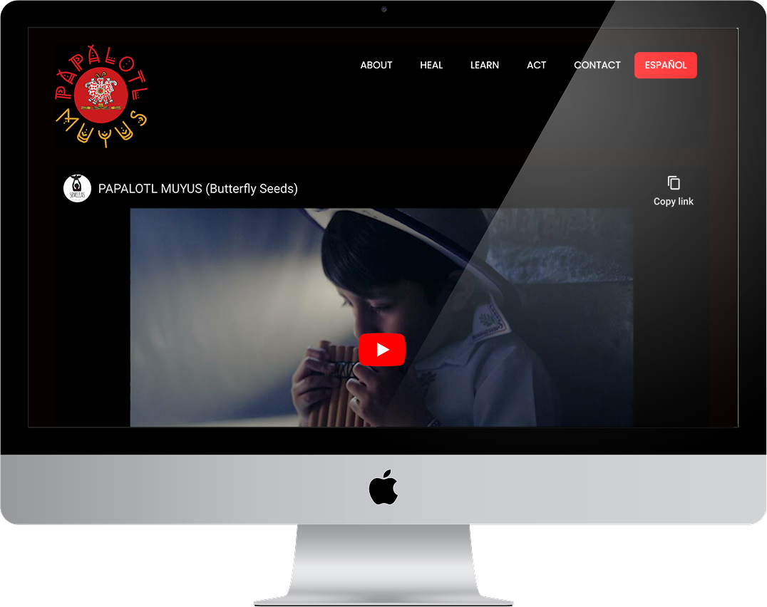 Papalotl Muyus — website on desktop and mobile
