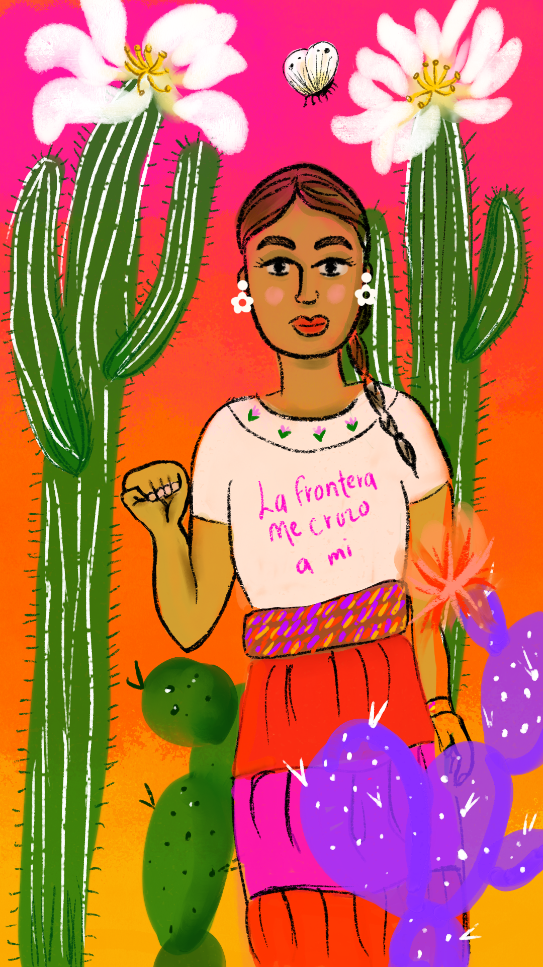 La frontera me cruzó a mi — digital illustration